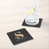 Modernes Mit Monogramm Erstklassiges S & Name Pers Rechteckiger Pappuntersetzer (Vor Ort)