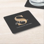 Modernes Mit Monogramm Erstklassiges S & Name Pers Rechteckiger Pappuntersetzer (angewinkelt)
