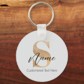 Modernes Mit Monogramm Erstklassiges S & Name Pers Schlüsselanhänger (Vorderseite)