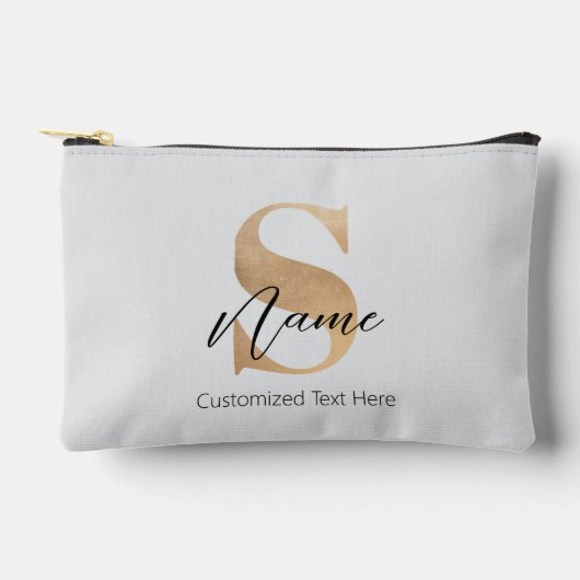 Modernes Mit Monogramm Erstklassiges S & Name Pers Zubehörtasche (Vorderseite)