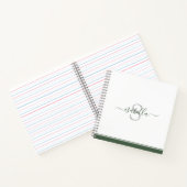 Modernes Mit Monogramm Evergreen Notizblock (Innenseite)