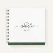 Modernes Mit Monogramm Evergreen Notizblock (Vorderseite)