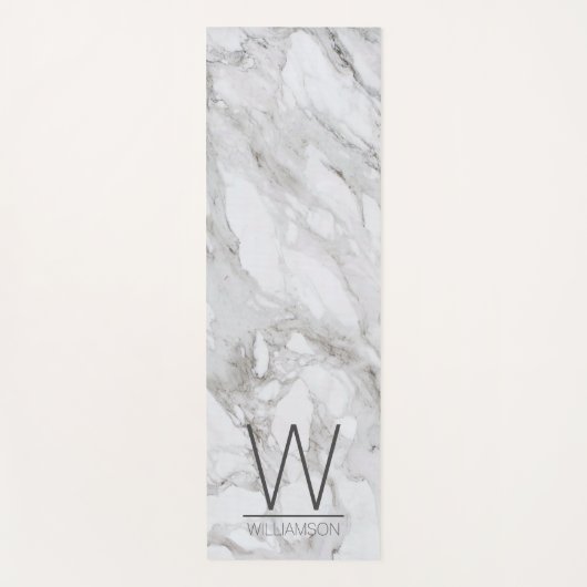 Modernes, Mit Monogramm Fitnessstudio aus Marmor Yogamatte (Vorderseite)