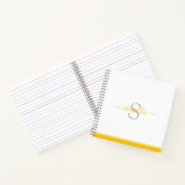 Modernes Mit Monogramm-Gelb Notizblock (Innenseite)