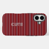 Modernes Mit Monogramm gestreiftes Material Case-Mate iPhone Hülle (Rückseite (Horizontal))