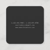 Modernes Mit Monogramm, Grau Quadratische Visitenkarte (Rückseite)