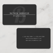 Modernes Mit Monogramm, grau Visitenkarte (Vorne/Hinten)