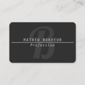 Modernes Mit Monogramm, grau Visitenkarte (Vorderseite)