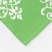 Modernes, Mit Monogramm-helles Green Damask Muster Fleecedecke (Ecke)