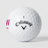 Modernes Mit Monogramm Hot Pink Golfball (Logo)