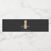 Modernes Mit Monogramm I & Name Personalisiert Wasserflaschenetikett (Einzelnes Label)