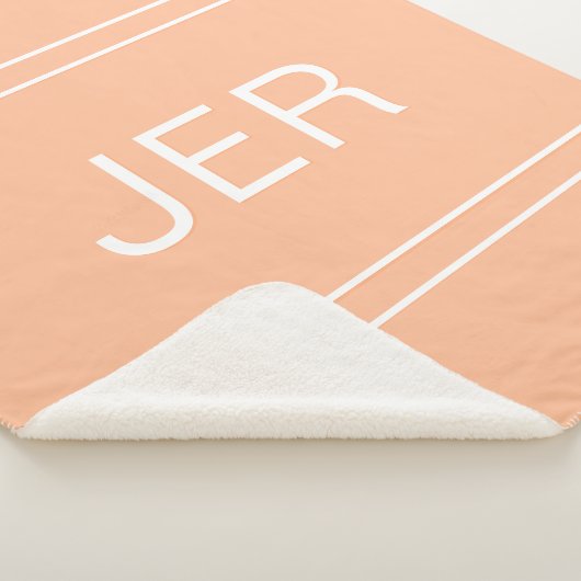 Modernes Mit Monogramm klassisches Initial Peach Sherpadecke (3/4)