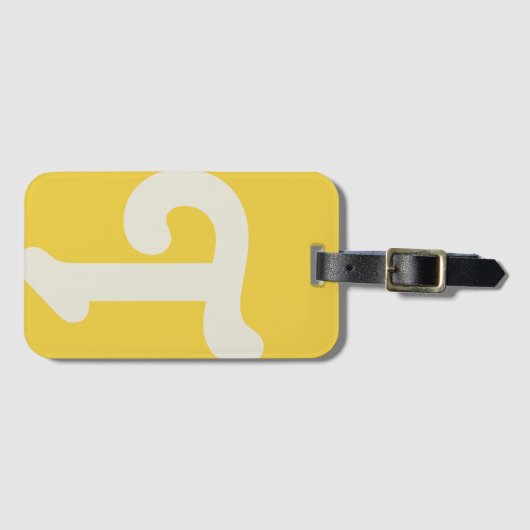 Modernes Mit Monogramm Monogramm Erstleuchtgelb Gepäckanhänger (Vorderseite (Horizontal))