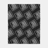 Modernes Mit Monogramm Muster | Schwarz und Weiß Fleecedecke (Vorderseite)