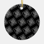 Modernes Mit Monogramm Muster | Schwarz und Weiß Keramik Ornament (Vorne)