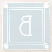 Modernes Mit Monogramm Ocean Blue & White Initial Glasuntersetzer (Rückseite)