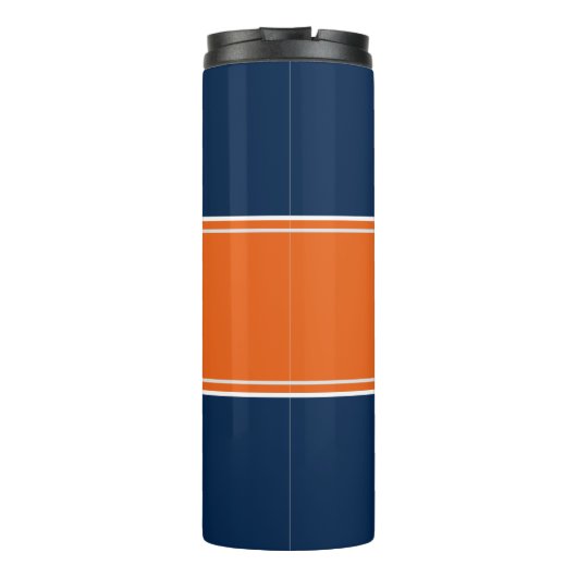 Modernes Mit Monogramm Orange Blue Niedlich Drink Thermosbecher (Rückseite)