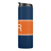 Modernes Mit Monogramm Orange Blue Niedlich Drink Thermosbecher (Nach rechts gedreht)