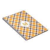 Modernes Mit Monogramm Orange Kariertes Tartan Mus Notizblock (Rechte Seite)