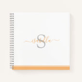 Modernes Mit Monogramm Peach Notizblock (Vorderseite)