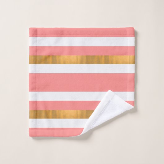 Modernes Mit Monogramm PfirsichbadehandtuchSet Badhandtuch Set (Waschlappen)