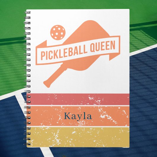 Modernes Mit Monogramm Pickleball Notizblock