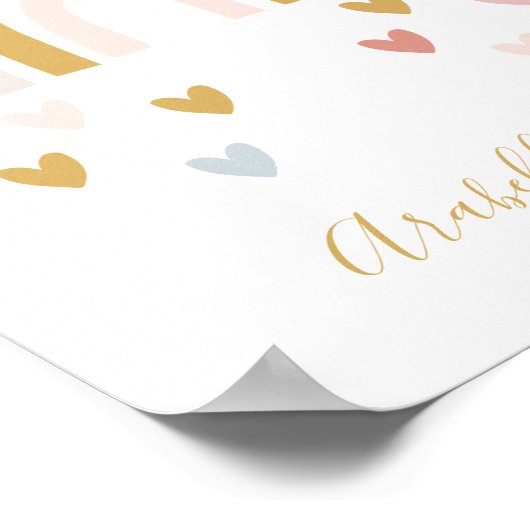 Modernes Mit Monogramm Rainbow-Kinderzimmer Poster (Ecke)