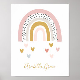 Modernes Mit Monogramm Rainbow-Kinderzimmer Poster