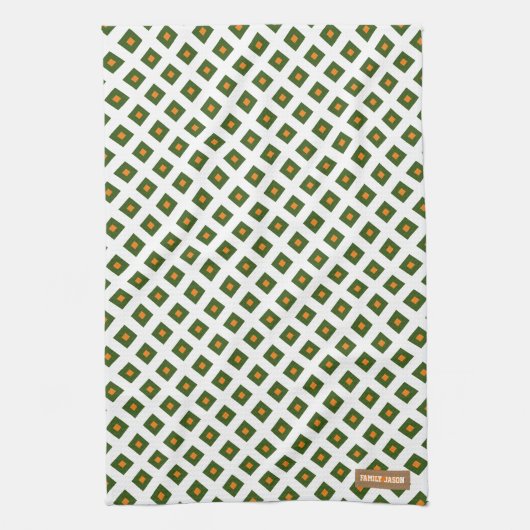 Modernes mit Monogramm Rautenmuster Geschirrtuch (Vertikal)