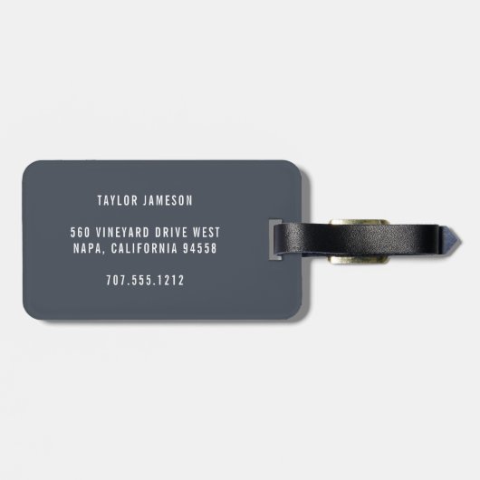 Modernes Mit Monogramm Reiseangebot Gepäckanhänger (Rückseite horizontal)