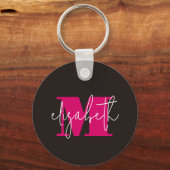 Modernes Mit Monogramm Schlüsselanhänger (Rückseite)