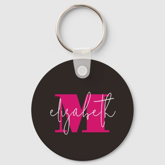 Modernes Mit Monogramm Schlüsselanhänger (Rückseite)