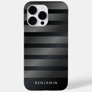 Modernes Mit Monogramm Schwarz und Grau Case-Mate iPhone 14 Pro Max Hülle