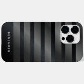 Modernes Mit Monogramm Schwarz und Grau Case-Mate iPhone Hülle (Rückseite (Horizontal))