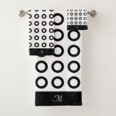 Modernes Mit Monogramm Schwarz-Weiß-Badehandtuch-S Badhandtuch Set (Insitu)