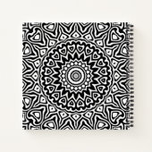 Modernes Mit Monogramm Schwarz-Weiß-Mandala-Muster Notizblock (Rückseite)