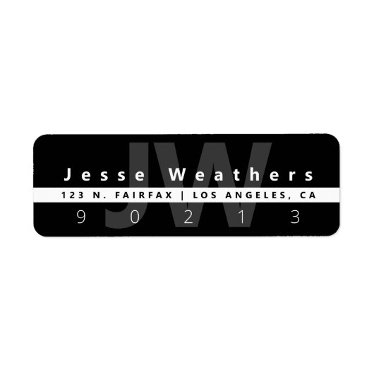 Modernes Mit Monogramm | Schwarz-weiße und graue A (Vorne)