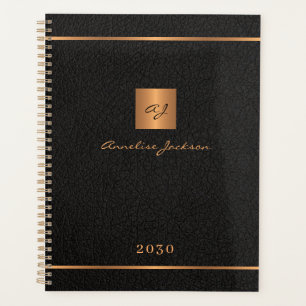 Modernes, mit Monogramm, schwarzes Gold Planer