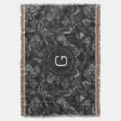 Modernes Mit Monogramm Schwarzes Imitat Glitzer Pa Decke (Vorderseite Vertikal)