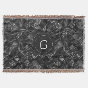 Modernes Mit Monogramm Schwarzes Imitat Glitzer Pa Decke