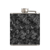 Modernes Mit Monogramm Schwarzes Imitat Glitzer Pa Flachmann (Rückseite)