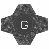 Modernes Mit Monogramm Schwarzes Imitat Glitzer Pa Fußball (Flach)