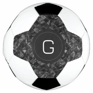 Modernes Mit Monogramm Schwarzes Imitat Glitzer Pa Fußball