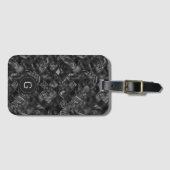 Modernes Mit Monogramm Schwarzes Imitat Glitzer Pa Gepäckanhänger (Vorderseite (Horizontal))