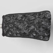 Modernes Mit Monogramm Schwarzes Imitat Glitzer Pa Golf Headcover (Vorderseite)
