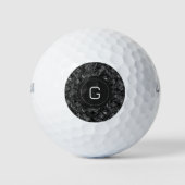 Modernes Mit Monogramm Schwarzes Imitat Glitzer Pa Golfball (Vorderseite)