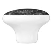 Modernes Mit Monogramm Schwarzes Imitat Glitzer Pa Keramikknauf (Seitenansicht)