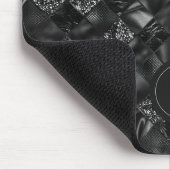 Modernes Mit Monogramm Schwarzes Imitat Glitzer Pa Mousepad (Ecke)