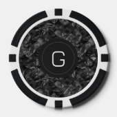 Modernes Mit Monogramm Schwarzes Imitat Glitzer Pa Pokerchips (Vorderseite)