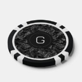 Modernes Mit Monogramm Schwarzes Imitat Glitzer Pa Pokerchips (Einzeln)